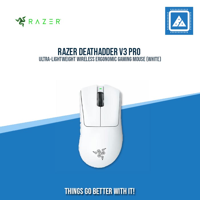 RAZER DEATHADDER V3 PRO ULTRA-LIGHTWEIGHT WIRELESS ERGONOMIC GAMING MOUSE (WHITE) RAZER DEATHADDER V3 PRO ULTRA-LIGHTWEIGHT WIRELESS ERGONOMIC GAMING MOUSE (WHITE)